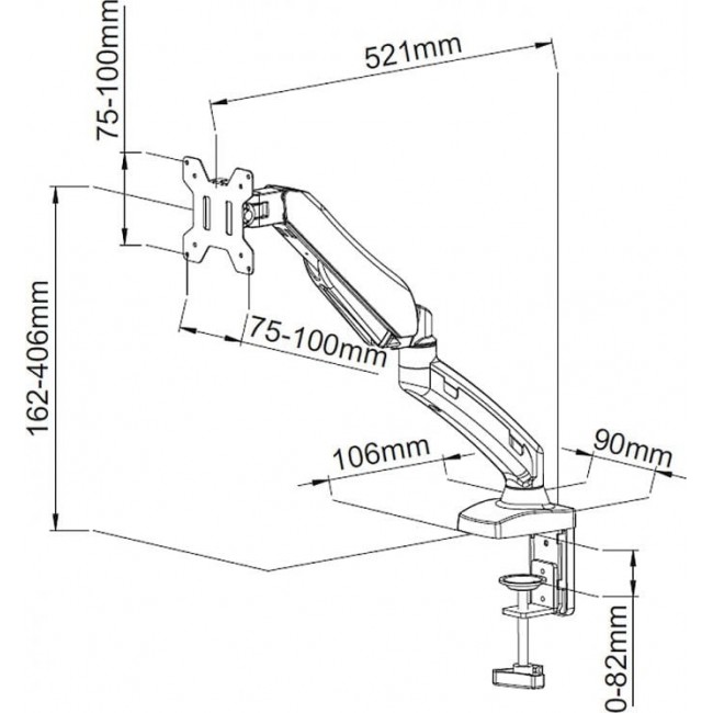 HOLDER FOR 1 LED/LCD MONITOR 13-27 HOLDER FOR 1 LED/LCD MONITOR 13-27