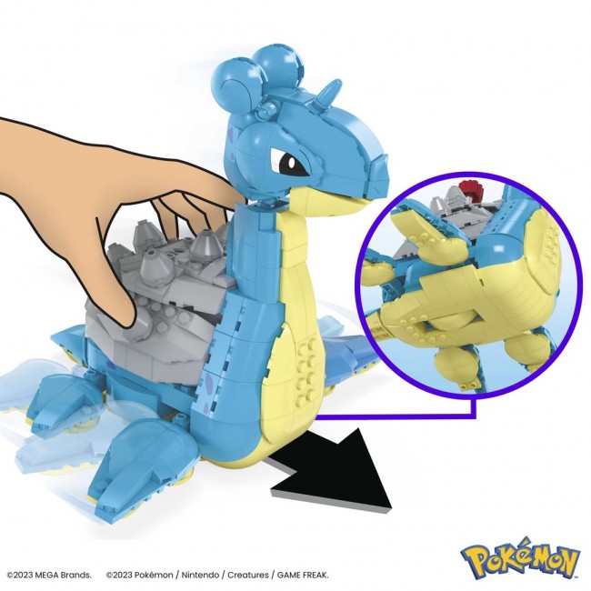 MEGA Pok mon Lapras Building Toy Kit with Action Figure (527 Pieces) for Kids