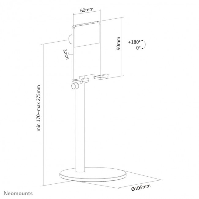 Neomounts DS10-200SL1 Phone stand up to 7 Neomounts DS10-200SL1 Phone stand up to 7
