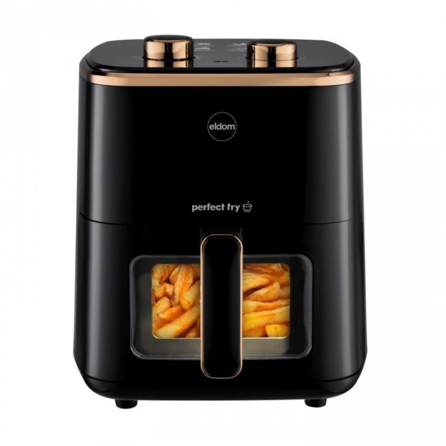 ELDOM FRITTA fat-free fryer capacity 5.0 l adjustable temp. clock 1500 W Single 5 L Stand-alone Hot air fryer Black