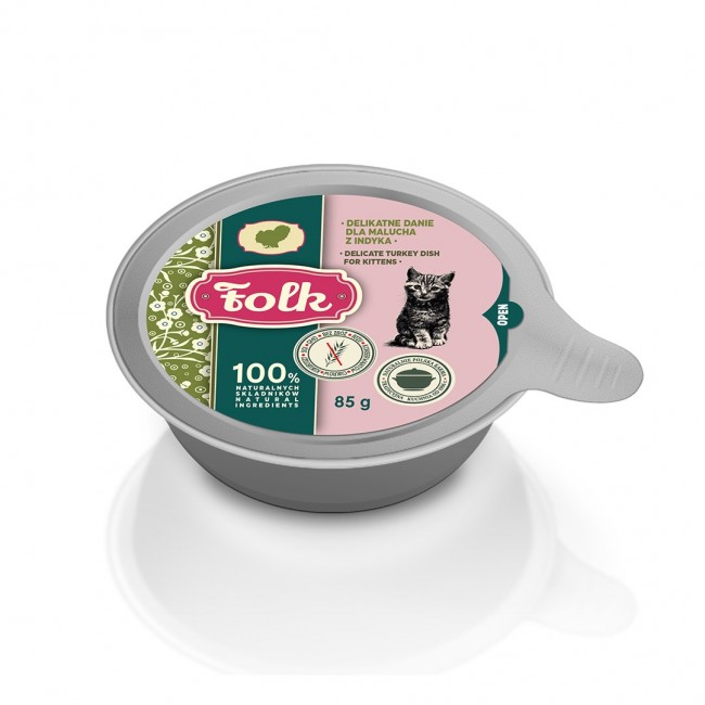 FOLK Kitten Delicate turkey dish - wet cat food - 85g