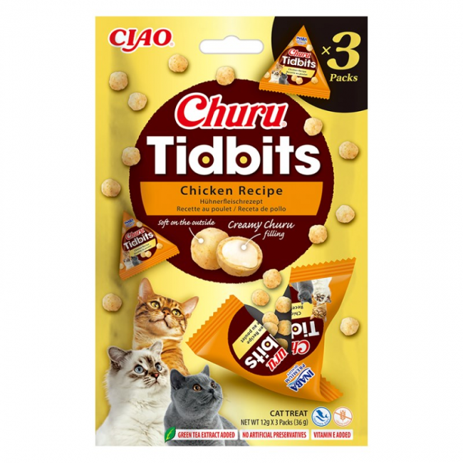 INABA Churu Tidbits Chicken - cat treats - 3x12g