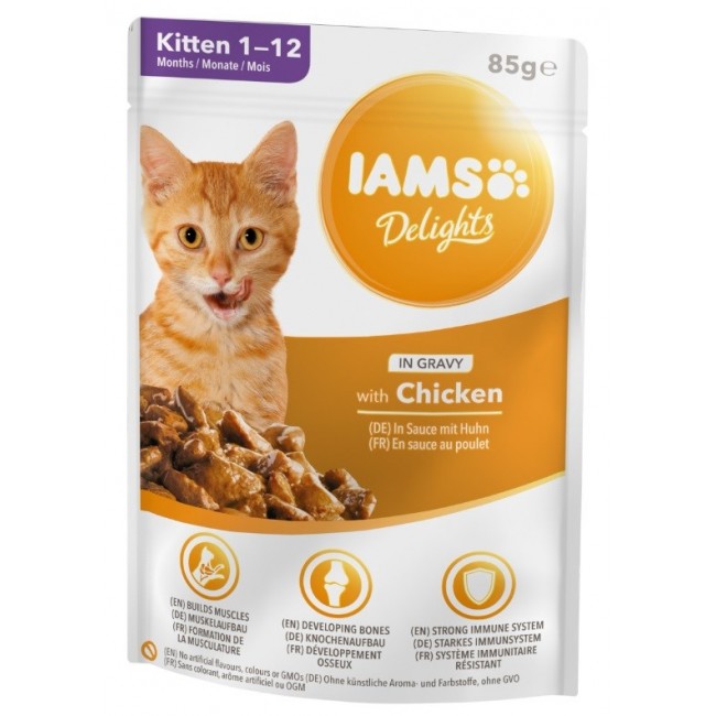 IAMS Delights Kitten Chicken in gravy - wet cat food - 12 x 85g