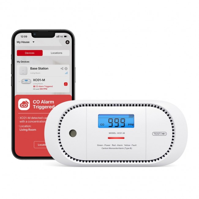 X-Sense XC01-M smart smoke detector Carbon monoxide detector Interconnectable Wireless connection X-Sense XC01-M smart smoke detector Carbon monoxide detector Interconnectable Wireless connection