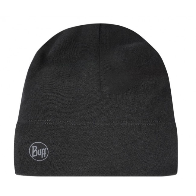 BUFF MERINO MIDWEIGHT BEANIE SOLID BLACK Cap.