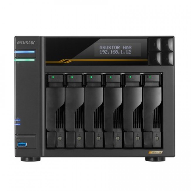 Asustor LOCKERSTOR 6 Gen3 (AS6806T) NAS Desktop AMD Ryzen V3C14 16 GB DDR5 ADM Black Asustor LOCKERSTOR 6 Gen3 (AS6806T) NAS Desktop AMD Ryzen V3C14 16 GB DDR5 ADM Black