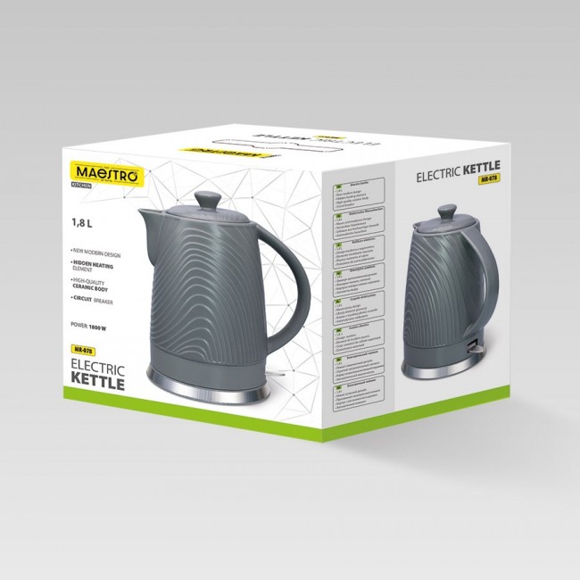 Maestro MR-078 Electric kettle 1.8 l Grey Maestro MR-078 Electric kettle 1.8 l Grey