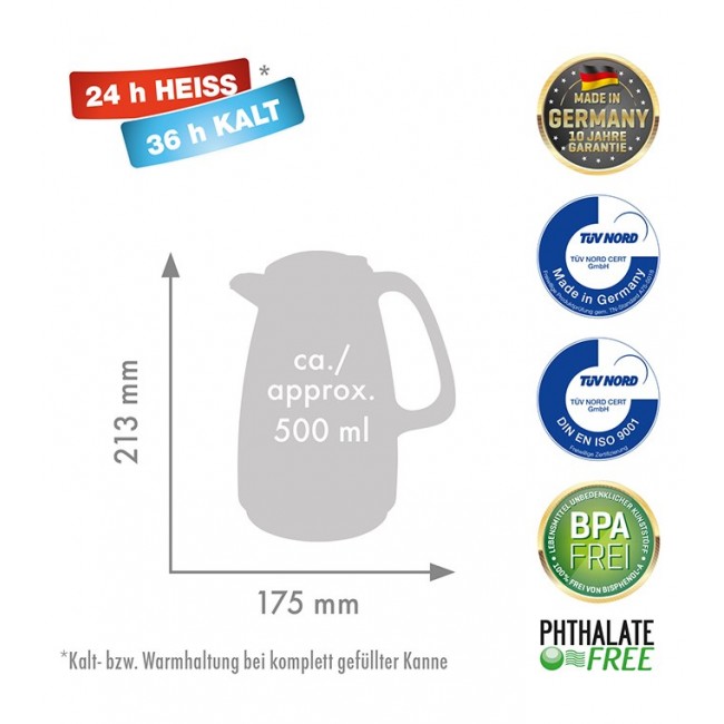 Rotpunkt Thermos jug, 1.5 l, sparking black (black)