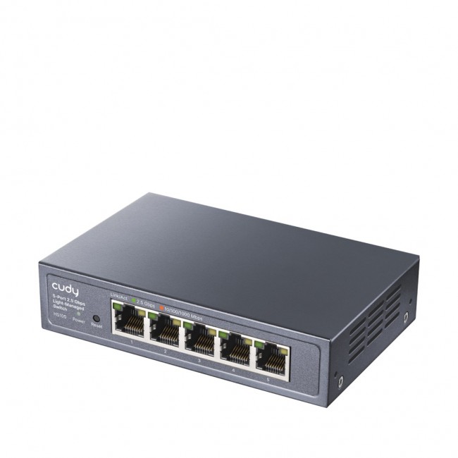 Cudy 5-Port 2.5G Easy-Managed Switch, HS105 3.0 L2 2.5G Ethernet (100/1000/2500) Black
