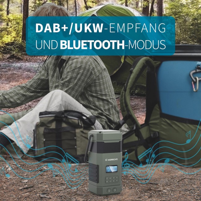 Albrecht DR 114 DAB Battery powered camping lantern USB port