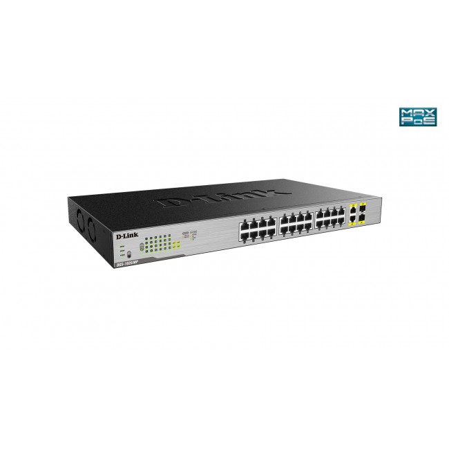 D-Link 24-Port Desktop Gigabit Unmanaged PoE Switch with 2 x 100/1000Mbps Combo Ports