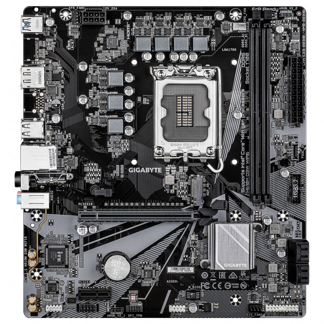 GIGABYTE H610M D3W WIFI6 Motherboard - Supports 14th Gen. Intel Core CPUs, 5+1+1 phases VRM, up to 5600MHz DDR4, 1xPCIe 3.0 M.2, Wi-Fi 6, 1GbE LAN, USB 3.2 Gen 1 GIGABYTE H610M D3W WIFI6 Motherboard - Supports 14th Gen. Intel Core CPUs, 5+1+1 phases VRM, up to 5600MHz DDR4, 1xPCIe 3.0 M.2, Wi-Fi 6, 1GbE LAN, USB 3.2 Gen 1