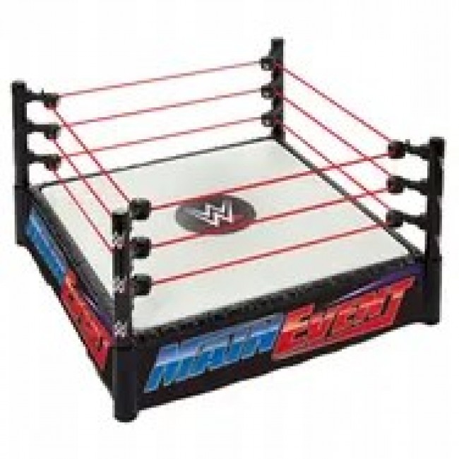 Mattel WWE Superstar Ring with Labels for Main Event & RAW, Spring-Loaded with Elastic Ring Ropes