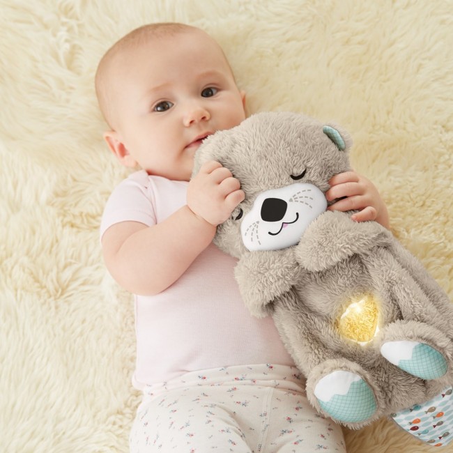 Fisher-Price Soothe 'n Snuggle Otter, Plush Baby Toy, Sound Machine with Breathing Motion