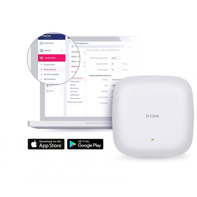D-Link AX1800 Wi-Fi 6 Dual-Band PoE Access Point D-Link AX1800 Wi-Fi 6 Dual-Band PoE Access Point