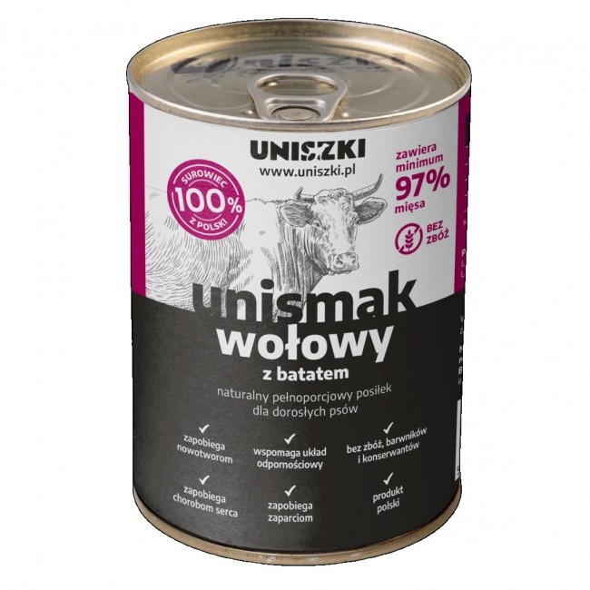 UNISZKI UNIsmak beef with sweet potato - wet dog food - 400g UNISZKI UNIsmak beef with sweet potato - wet dog food - 400g