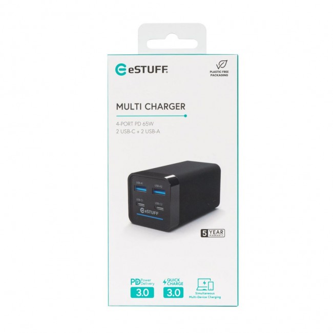 eSTUFF ES635200 mobile device charger Laptop Black AC Fast charging Indoor eSTUFF ES635200 mobile device charger Laptop Black AC Fast charging Indoor