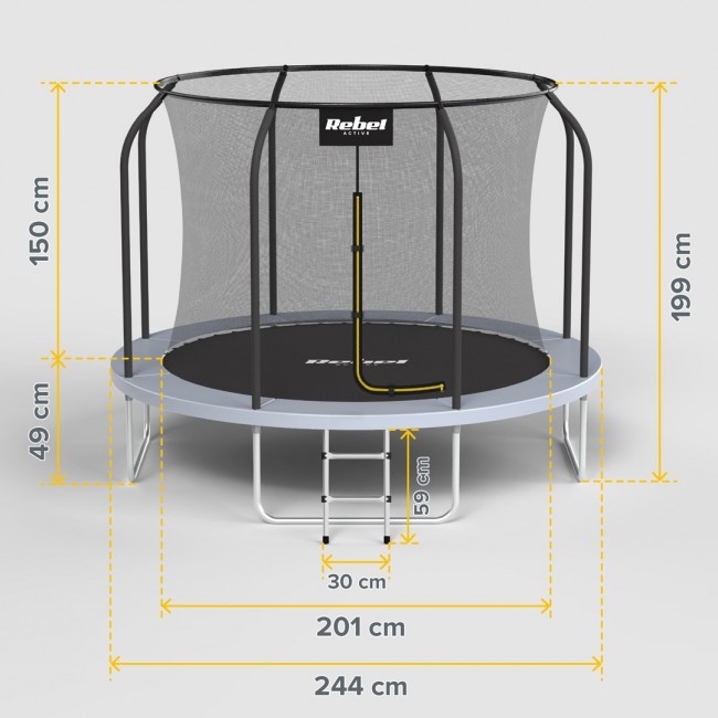 REBEL ACTIVE TRAMPOLINE PRO 8FT/244CM