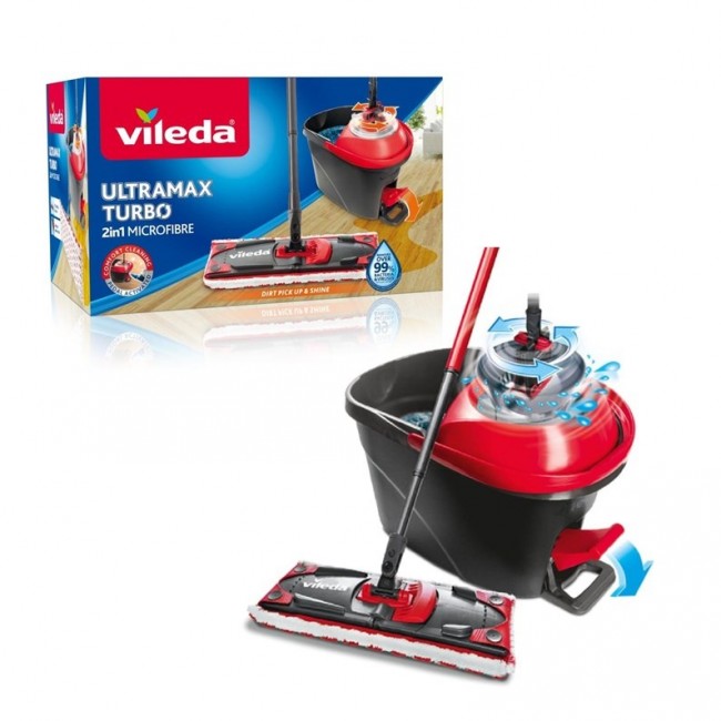Vileda 140827 mop Polyamide, Polyester, Polypropylene (PP), Thermoplastic polymer Black, Red