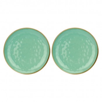 Set of 2 round platters Concerto Verde Acqua - Mint, 32 cm