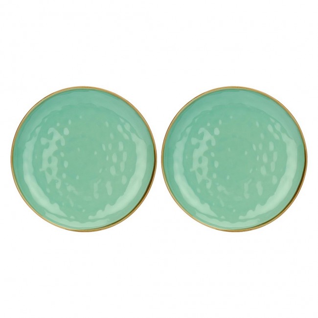 Set of 2 round platters Concerto Verde Acqua - Mint, 32 cm
