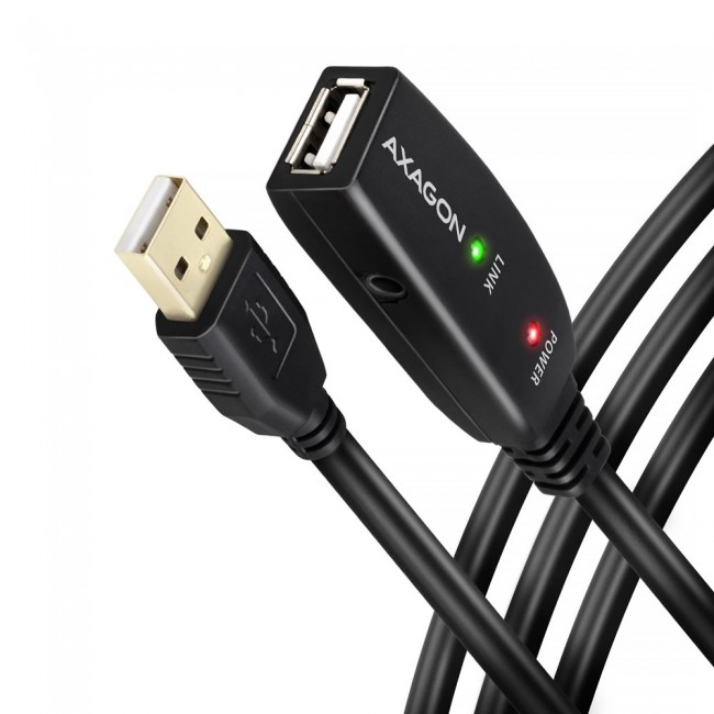 Axagon ADR-220 USB 2.0 A-M - A-F active extension/repeater cable 20m