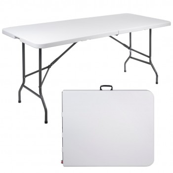 GreenBlue GB370 Folding Catering Garden Patio Terrace Balcony Table Suitcase Table, 180x75x74cm, HDPE, max. 150kg