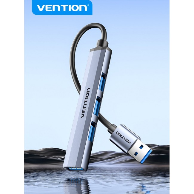 Vention USB 3.0 to USB 3.0/USB 2.0*3 Mini Hub 0.15M Gray Metal Type Vention USB 3.0 to USB 3.0/USB 2.0*3 Mini Hub 0.15M Gray Metal Type