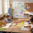 Ergo Office mobile dry erase board, vertical orientation, white, single sided, with shelf, board dimensions 1190x790mm, ER-305