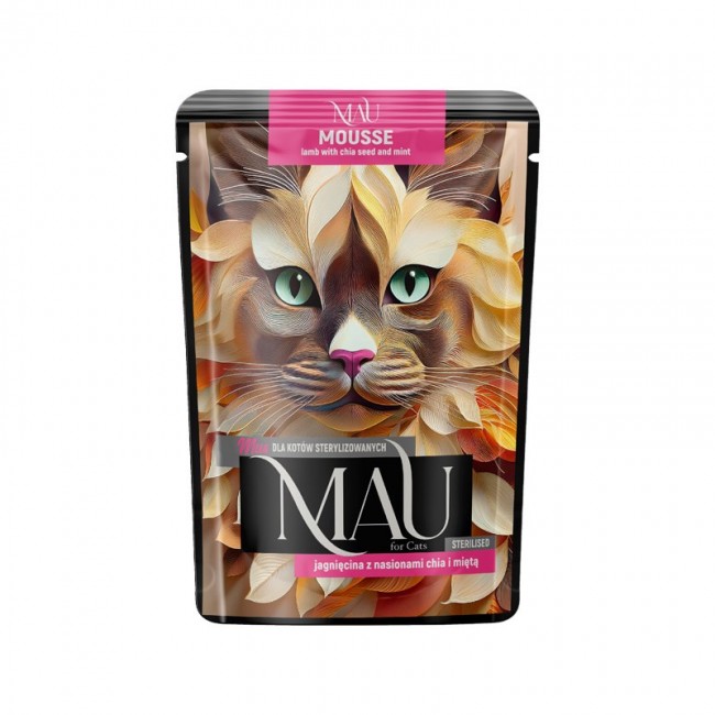 MAU Mousse Sterilised Lamb with chia seeds and mint - wet cat food - 85g