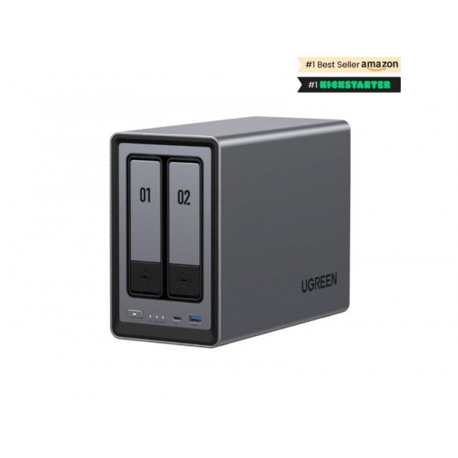 Ugreen NASync DXP2800 NAS System 2-Bay Compact Intel N N100 8 GB DDR5 0 TB UGOS Pro Black
