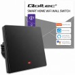 Qoltec 52722 Smart 1-Gang Light Switch | Wi-Fi | Timer | Tuya | Smart life | Black