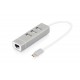 Digitus USB Type-C 3-Port Hub + Fast Ethernet LAN Adapter Digitus USB Type-C 3-Port Hub + Fast Ethernet LAN Adapter