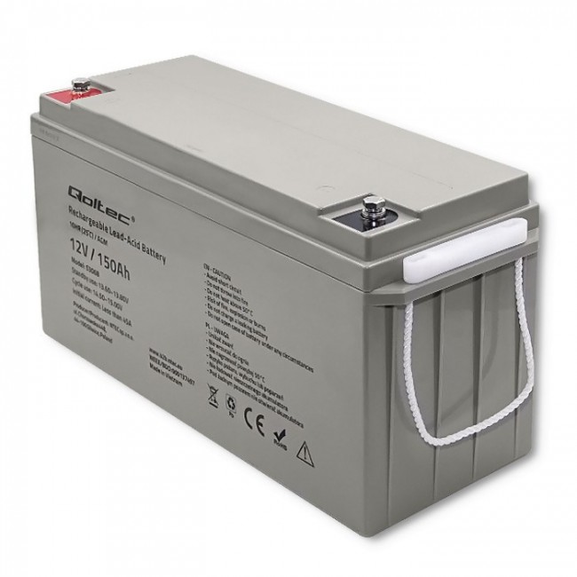 Qoltec 53068 AGM battery | 12V | 150Ah | max. 2250A Qoltec 53068 AGM battery | 12V | 150Ah | max. 2250A