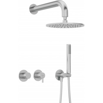 Concealed shower set with overhead shower - with horizontal mixer