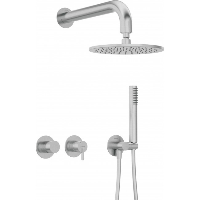 Concealed shower set with overhead shower - with horizontal mixer Concealed shower set with overhead shower - with horizontal mixer