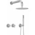 Concealed shower set with overhead shower - with horizontal mixer