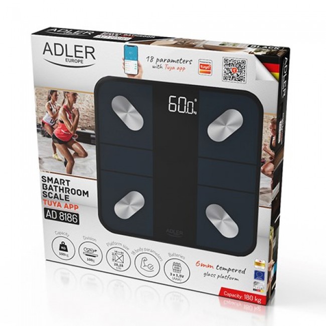 Electronic bathroom scale Adler AD 8186 Black