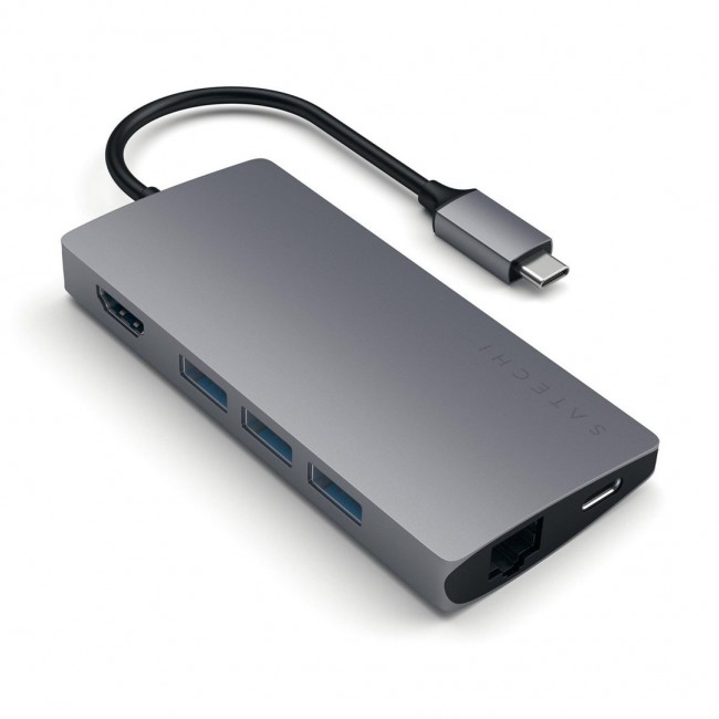Satechi Multi-Port Adapter V2 Dock st. USB 3.2 Gen 1 (3.1 Gen 1) Type-C Grey Satechi Multi-Port Adapter V2 Dock st. USB 3.2 Gen 1 (3.1 Gen 1) Type-C Grey