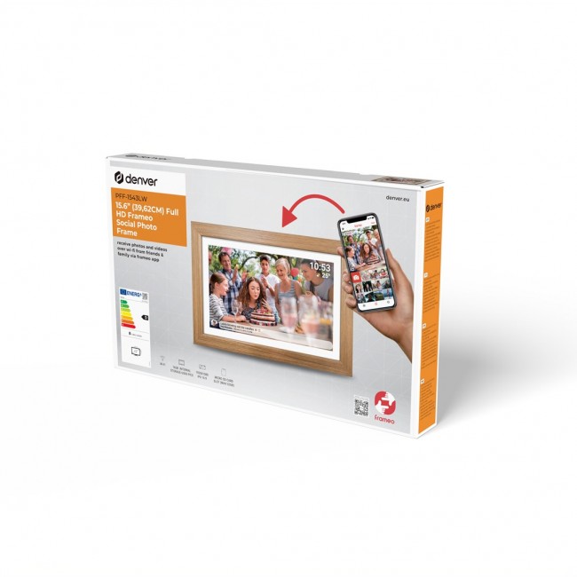 Denver PFF-1543LW digital photo frame Light brown 39.6 cm (15.6