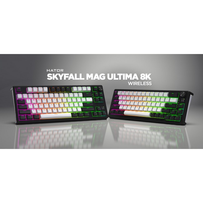 HATOR Skyfall 80 MAG ULTIMA 8K wireless keyboard Gaming USB + RF Wireless + Bluetooth QWERTY US English Black, White