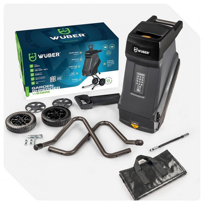 Electric blade branch shredder 2500 W 45 L W94205 WUBER