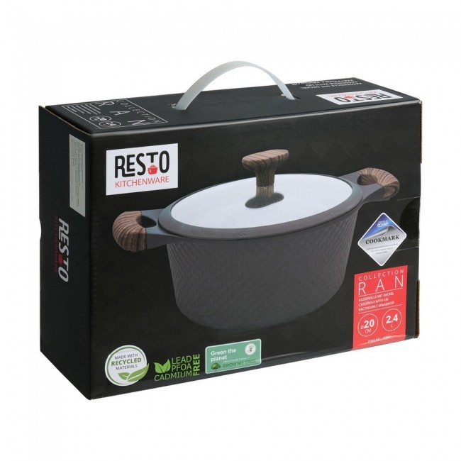 Resto Kitchenware Ran 2.4 L Round Black, Wood Resto Kitchenware Ran 2.4 L Round Black, Wood