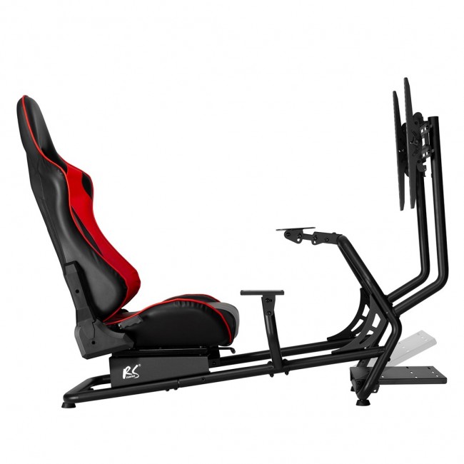 NanoRS RS160 Gaming Chair Racing Simulator Stand 3 in 1 PC Console Gamers Synthetic Leather Cover Steering Wheel Stand TV Bracket Up to 50 NanoRS RS160 Gaming Chair Racing Simulator Stand 3 in 1 PC Console Gamers Synthetic Leather Cover Steering Wheel Stand TV Bracket Up to 50