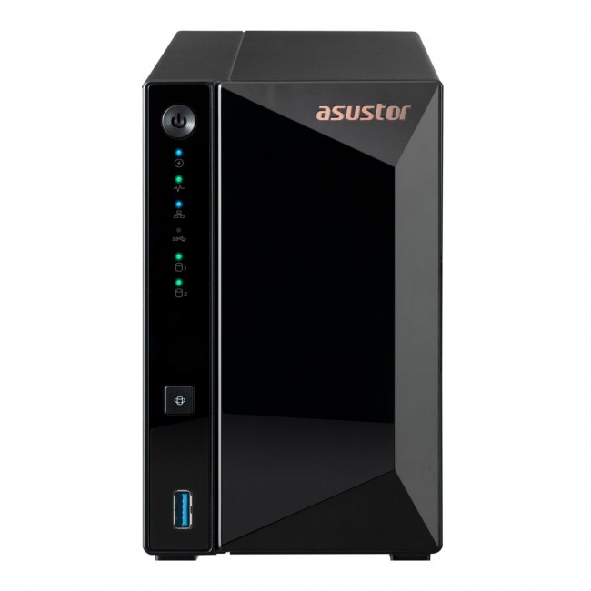 Asustor DRIVESTOR 2 Pro Gen2 AS3302T v2 NAS Realtek RTD1619B 2 GB DDR4 ADM Black