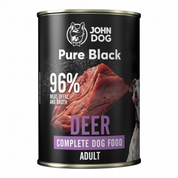 JOHN DOG Pure Black Deer - wet dog food - 400g