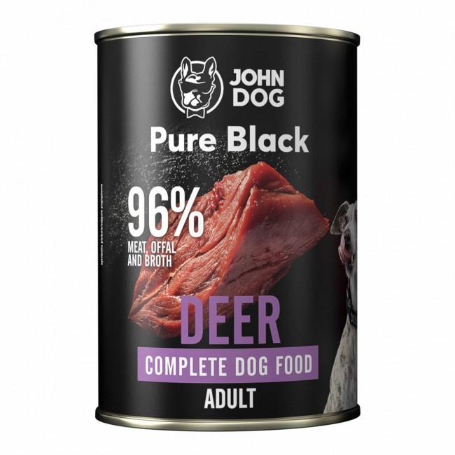 JOHN DOG Pure Black Deer - wet dog food - 400g