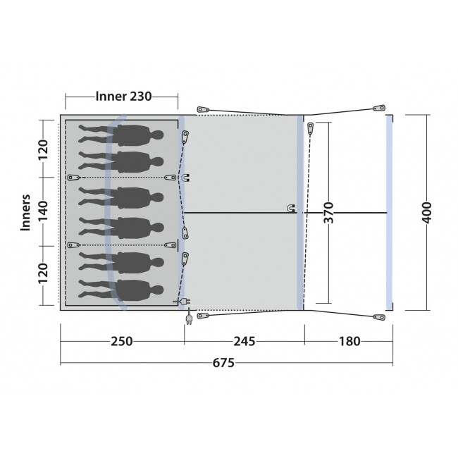 Outwell Iowa 6 Air 6 person(s) Grey Tunnel tent