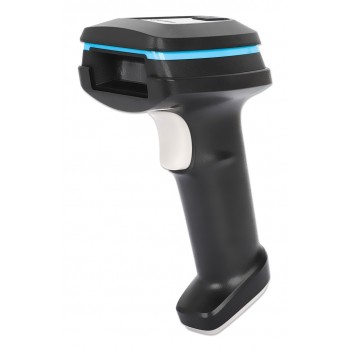 Manhattan Wireless 2D Handheld Barcode Scanner, 250mm Scan Depth, up to 80m effective range (line of sight), Max Ambient Light 100,000 lux (sunlight), Black, Charging cable (USB-A to USB-C into device) 1m included, Three Year Warranty