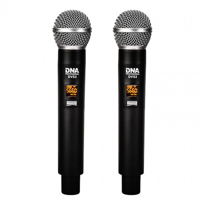 DNA Professional DVS2 - wireless microphone, 2 handheld transmitters + base unit (560 590 MHz)